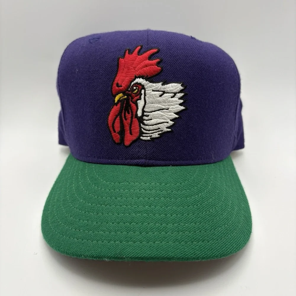Vintage Port City Roosters Minor League Baseball New Era Fitted 6 7/8 Hat Wool